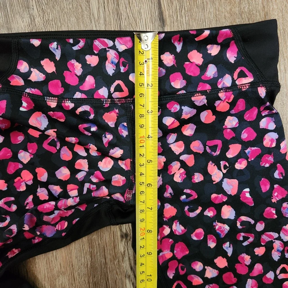 Old Navy Active Go-Dry Pink Leopard Print Colorblock Leggings Girls Medium 8